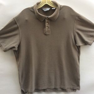 Eddie Bauer Men Polo Medium Brown 100% Cotton